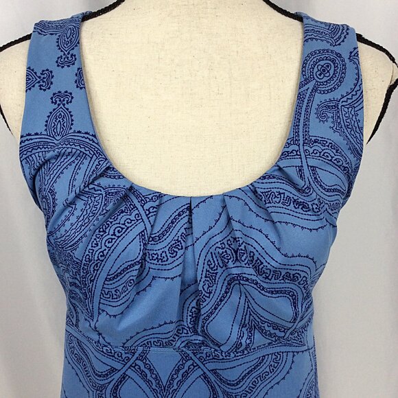 Patagonia Bandha Tank Top Womens Size Medium Blue Ruched Empire Scoop Neck - Picture 5 of 7